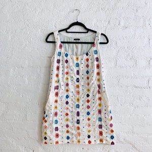 Tocca Embroidered Linen Mini Dress